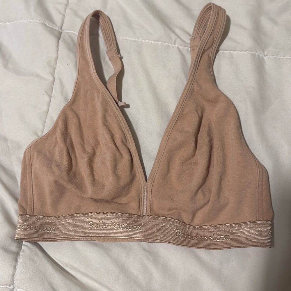 Fruit Of The Loom Nude 34B Bralette Beige Wireless Mesh Lined Back Closure bra